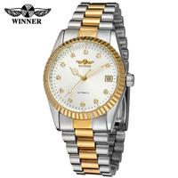Jam Tangan Pria Winner Brand Mini Gold Mewah OEM Otomatis Desain Skeleton Mekanik Laris Manis