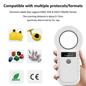 W90D 134.2khz RFID EMID Fdx-b <span class=keywords><strong>Lecteur</strong></span> de puces portable pour <span class=keywords><strong>chat</strong></span> et chien Scanner de puces pour animaux <span class=keywords><strong>Lecteur</strong></span> d'étiquettes en verre pour animaux - Product Image 2