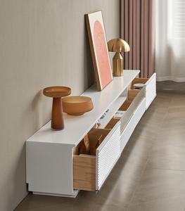Meuble TV <span class=keywords><strong>suspendu</strong></span> en dalle de roche minimaliste moderne, combinaison de table basse, armoire de sol en bois massif de style luxe - Product Image 6