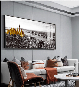 De construcción de la ciudad de noche paisajes arte <span class=keywords><strong>pintura</strong></span> de la lona - Product Image 2