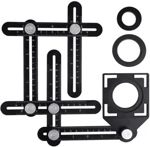 Ferramentas john tools 8122-6, liga de alumínio, seis ângulos, régua de medição, modelo para carpintaria, ferramenta de construção