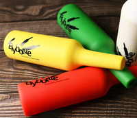 Bouteilles de barman colorées pour l'entraînement à l'acrobatie et au jonglage, en silicone incassable, pour la pratique du flairing en bar et pub