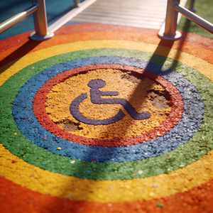 Granulés EPDM résistants à l'usure et antidérapants pour allées accessibles, rampes pour personnes handicapées, surfaces de revêtement de sol pour l'accessibilité des bâtiments publics - Product Image 1