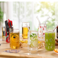Verre à boire transparent certifié CE FCC ROHS, 12 oz, 16 oz, 20 oz, qualité alimentaire, résistant à la chaleur, antidérapant, anti-chute, réutilisable