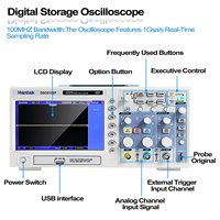 Oscilloscope de stockage numérique Dso5102p de haute qualité 100mhz Oscilloscope Usb à 2 canaux