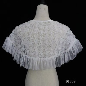 Châle de mariée D1359 en dentelle patchwork <span class=keywords><strong>rose</strong></span> avec décoration - Product Image 4