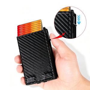 Boîte de rangement portable pour cartes RFID en aluminium, doublée de tissu PU, antivol, étui pour cartes en métal, boîte de protection RFID pour cartes, cadeau pour <span class=keywords><strong>homme</strong></span> - Product Image 4