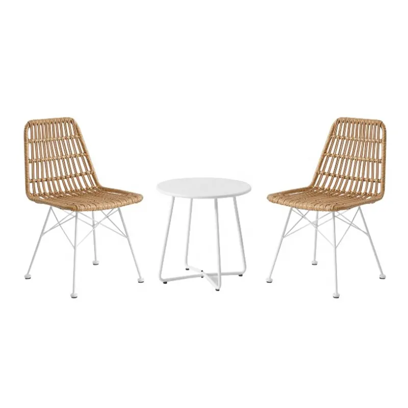 Conjunto de móveis para exterior grande rattan moderno alumínio metal loja náutica restaurante conjunto de móveis redondos para exterior para restaurante