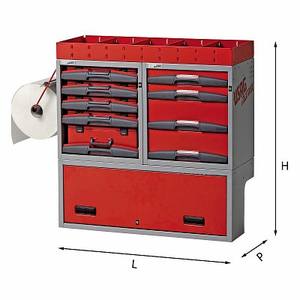 Armoire de rangement en plastique automobile 5006 D1 rouge avec tiroirs et portes pour usage en atelier - Product Image 1