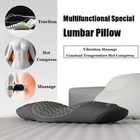 Coussin de soutien lombaire électrique chauffant pour voiture, chaise de bureau et lit – Masseur dorsal à brancher