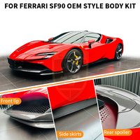 Kit carrosserie haut de gamme en fibre de carbone sèche OEM pour Ferrari SF90 – Ensemble d'amélioration : Aérations avant, Aérations d'ailes, Seuils de porte, Jupes latérales, Lame arrière