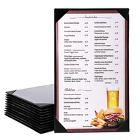 Porte-menu plat en PU+PVC 8,5x11 avec logo personnalisé pour hôtel, restaurant, vin