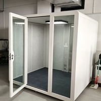 Cabine de réunion insonorisée mobile équipée d'un système de ventilation, capacité de 6 à 8 personnes