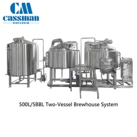 500L 2~4 Vaten Brouwerijsysteem Craft Beer Apparatuur PLC Drukvaten Motor