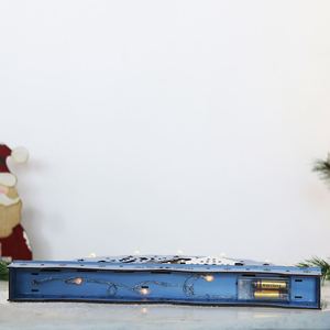 Pont de Bougies en Bois Bleu 7L, Décoration Lumineuse de Noël, Fonctionnant sur Piles, Indice de Protection IP20, pour Chambre d'Enfant Intérieure - Product Image 6