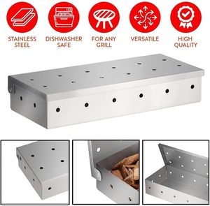 Caja Ahumadora de Acero Inoxidable Premium y Duradera para Asar a la Parrilla al Aire Libre con Virutas de Madera - Product Image 2