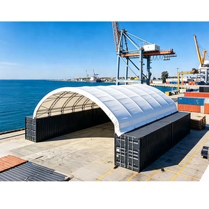Abri pour conteneur résistant aux charges lourdes et à la neige, avec structure en acier renforcé, tente dôme pour conteneur maritime - Product Image 1