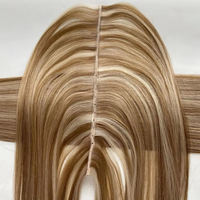 Nouvelles extensions de cheveux humains russes Genius Weft, Balayage PU Hole Weft, 80 cm de large
