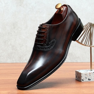 Mocasines de Cuero de Microfibra para Hombre, Zapatos de Boda Hechos a Mano, Formales de Negocios, con Entresuela de Cuero Vacuno, Suela de Goma, Impermeables, con Hebilla - Product Image 1