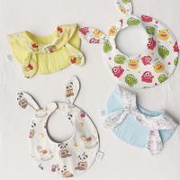 Bavoirs en mousseline 100 % coton à oreilles de lapin, antibactériens, lavables, unisexe, pour bébés et tout-petits, serviette anti-bave, lingette humide - Grande Vente