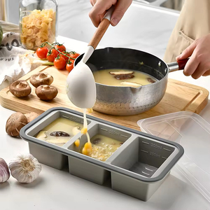 Boîte de conservation en silicone à compartiments, compatible micro-ondes, design hermétique, 3 niveaux, pour réfrigérateur, boîte à lunch pour adultes - Product Image 2