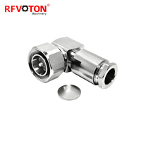 Factory L20 4.3/10 DIN Male Plug Macho 4.3-10 Right Angle 90 Degree Clamp Screw for WTR400 Rg8 Rg393 Coaxial Cable Connector
