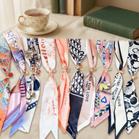 W2Y Élégant Collier Foulard en Soie Personnalisable avec Perles en Résine et Pendentif en Acier Inoxydable, Style Bureau, Bijoux de Luxe Léger