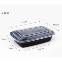 Contenedor Rectangular de PP de Grado Alimenticio, Desechable, Apto para Microondas, Lonchera para Arroz, Sopa, Comida para Llevar