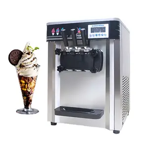 Mesin es krim lembut meja Atas Makanan & Minuman pabrik mesin es krim Semi otomatis mesin es krim