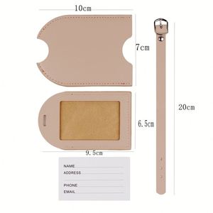 Juego de Etiquetas de Equipaje de Cuero PU con Patrón Geométrico Personalizado, Porta Pasaportes de Lujo, Moderno, Impermeable y Ecológico, Suave, para Bodas - Product Image 4