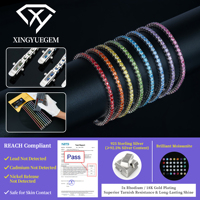 Prix d'usine Bijoux en diamant Moissanite certifiés GRA, Bracelet tennis Moissanite bleu Klein serti de pierres, en argent sterling 925 pour femme