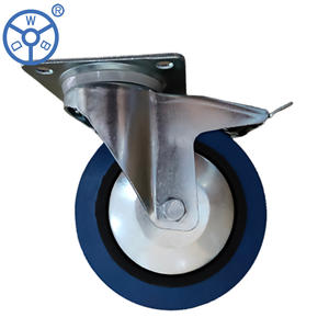 Roues en caoutchouc élastiques pour chariot industriel robuste, 100mm, 3/4/5/6/8 pouces, serrure à roulettes, type européen - Product Image 6