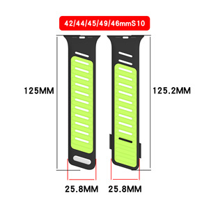 Bracelet de montre en caoutchouc respirant pour Apple Watch S10/11, compatible avec IWatch 46 mm 49 mm, bracelet en silicone souple - Product Image 6