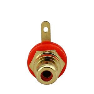 Adaptateur Audio de Terminal de haut-parleur plaqué or <span class=keywords><strong>RCA</strong></span> Phono femelle, connecteurs de prises de panneau de châssis noir et rouge - Product Image 2