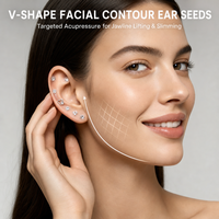 Patchs d'acupression auriculaire à micro-pression, graines auriculaires autocollantes 7 couleurs, boucles d'oreilles adhésives, OEM ODM Personnalisé Vente en gros