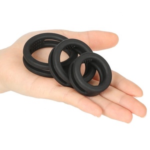 Silikon Doppel Penis Ring 3 mal Dick Locking Sexspielzeug für Männer Weiche Penis ringe mit Verzögerung szeit Feature - Product Image 6