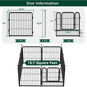 <span class=keywords><strong>Parc</strong></span> pour chiots modulaire <span class=keywords><strong>pliable</strong></span> en métal, clôture intérieure à 6 panneaux, panneaux de clôture périmétrique pour chiens, modélisation 3D écologique - Product Image 6