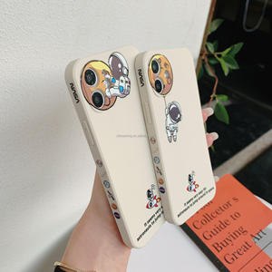 Nuovo Design Edge Printing Astronaut custodia morbida in TPU per iPhone 14 13 12 11 Pro Max X XR 6 7 8 Plus - Product Image 4