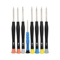 Kit de tournevis magnétique en plastique 25-en-1 pour réparation Apple et Android 45 #   Boîtier rigide en acier pour démontage de téléphone portable (jaune bleu)