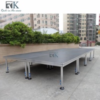 Plateforme de Scène Mobile en Aluminium 1x1m, Plateforme de Scène Extérieure Réglable et Portable, Structure de Scène