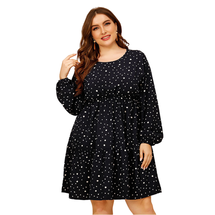 Casual Chubby Girl Frock Design Fat Women Dress Pictures Plus Size