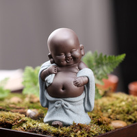 Poupées créatives en céramique pour bébé, 2 pièces, jolie Figurine de singe, ornement cadeau, Statue de bouddha chinois, artistique