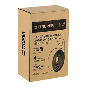 BOX 2 Sangle 4' x 9 m avec crochet plat pour treuil, TRUPER - Product Image 2