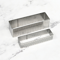AK 12cm plus haut Rectangle acier inoxydable perforé anneau à tarte moule à tarte français Mousse gâteau anneau pâtisserie four outils de cuisson cuisine