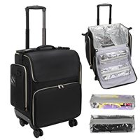 Valise de train à roulettes personnalisée pour maquillage, accessoires de coiffure et cosmétiques, valise à roulettes, sac de voyage pour coiffeur