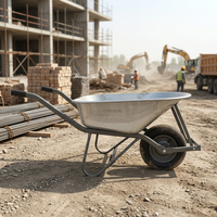 Carretilla de Acero Resistente WB5020 con Patas Tubulares de Acero para Construcción, Jardinería y Agricultura