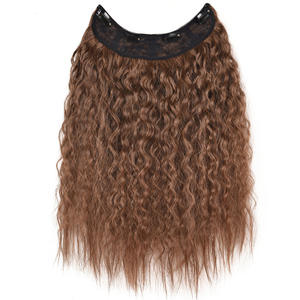 27 # pieza de peluca permanente de maíz de <span class=keywords><strong>pelo</strong></span> mixto marrón claro, pieza de extensión de peluca en forma de U, pieza de extensión de Peluca de una pieza - Product Image 5