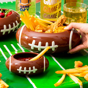 Juego de Tazones de Cerámica Personalizados para Rugby, Color Marrón Oscuro, 8 Pulgadas, Plato para Aperitivos para Fiestas, Hoteles, Café, Té y Eventos - Product Image 2