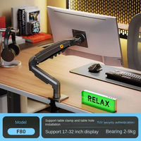 NB F80 rak putar teleskopik, braket pengangkat komputer Desktop lengan mekanis bebas lubang Monitor 90 derajat baru