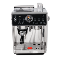 Machine à café vapeur semi-automatique 3-en-1 en acier inoxydable pour la maison, avec mousseur à lait et machine à expresso